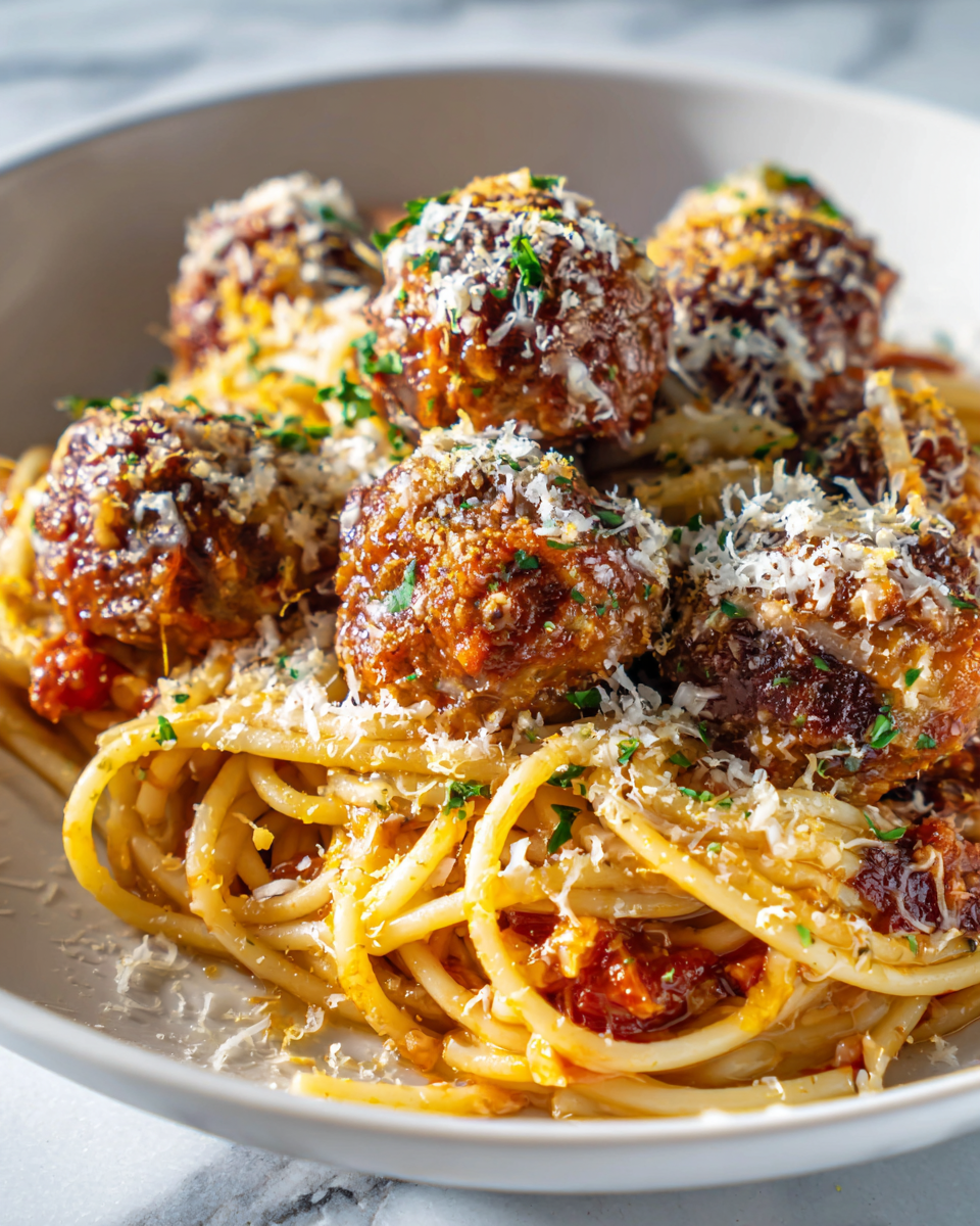 Homestyle Baked Spaghetti and Meatballs Dinner Magic